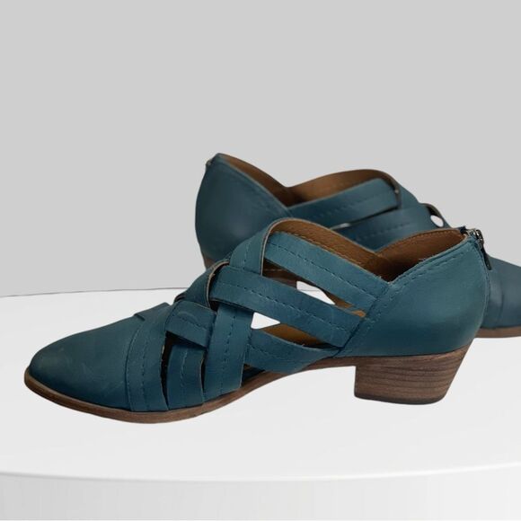 Frye Women's Ray Huarache Shootie Ankle Boots Blue, sz 9.5. Leather booties - Picture 2 of 12